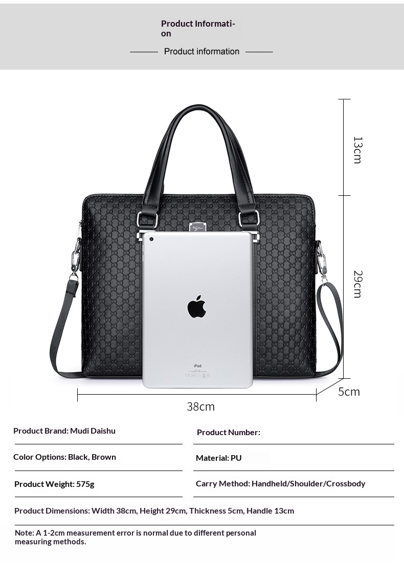 Sac pour ordinateur portable en cuir PU Business XM5236