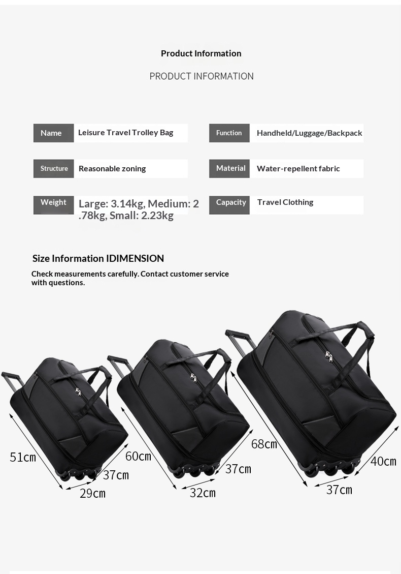 FLPN-917-1 Sacs de voyage pour bagages d'affaires pour courts voyages