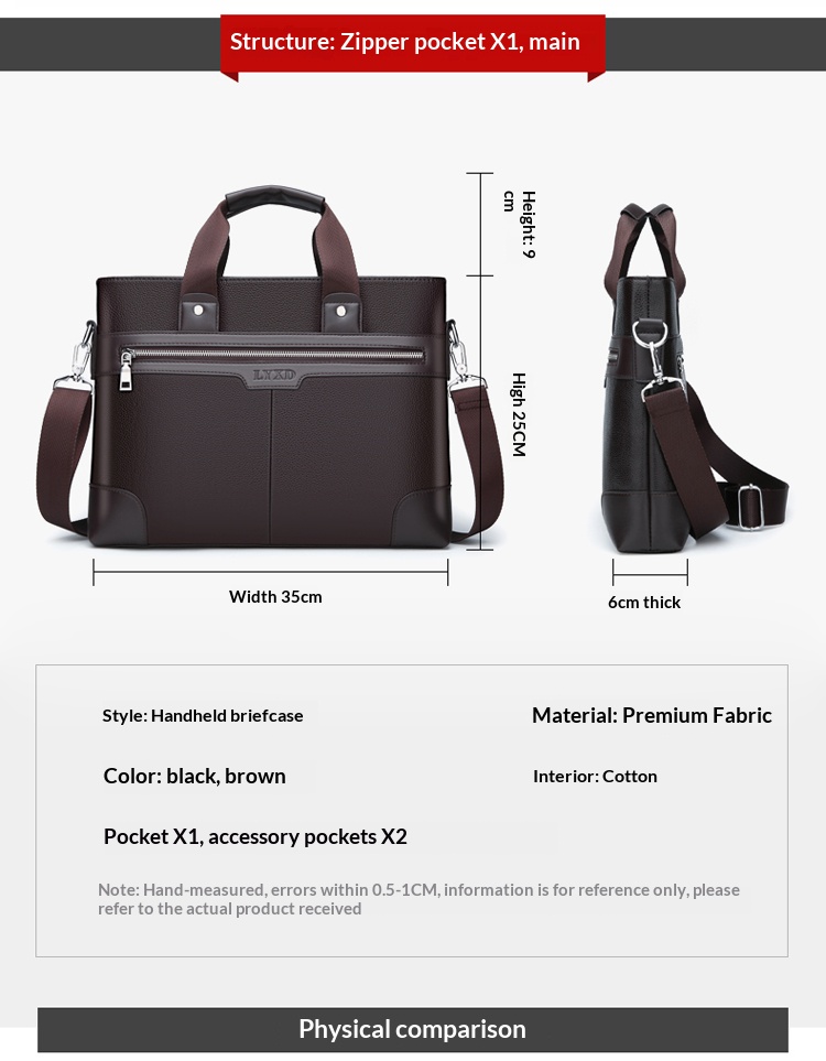 JMR882-3 Sac à main porte-documents en cuir PU