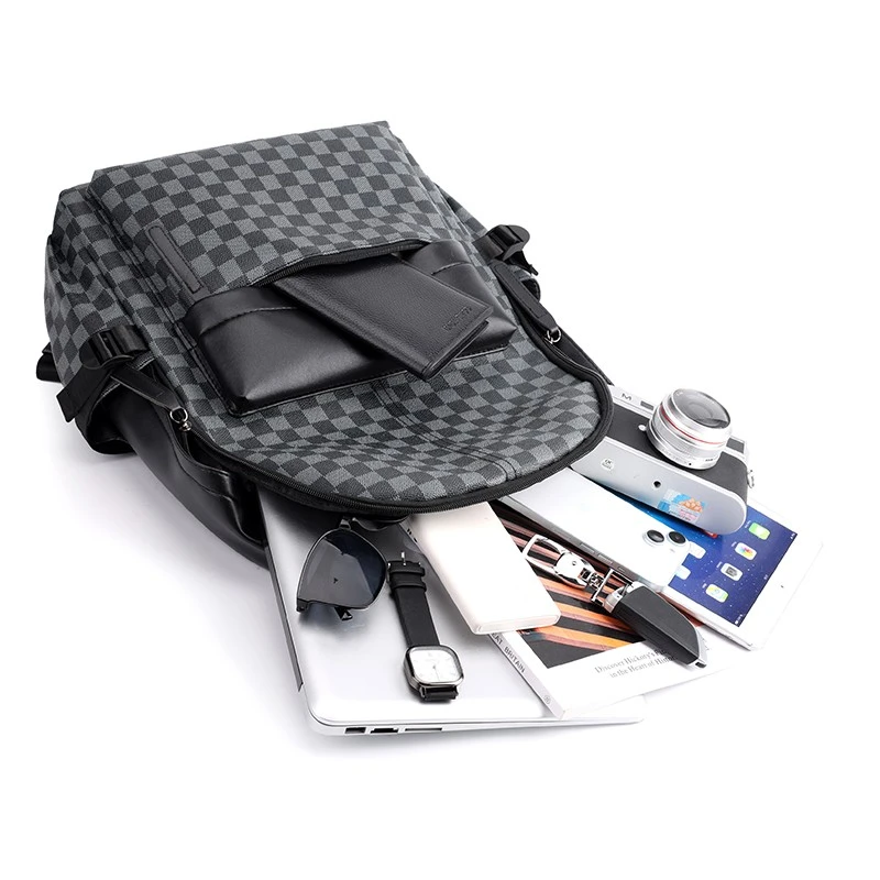 XX5003 Sac pour ordinateur portable professionnel Sac &agrave; dos en cuir de grande capacit&eacute;