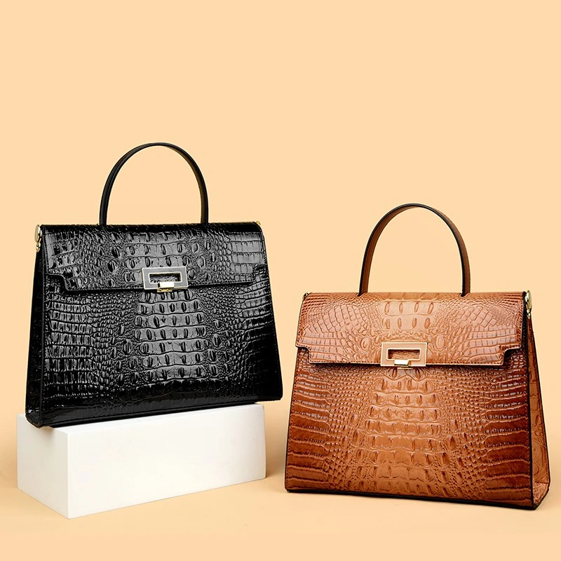 QPN2099 Sac &agrave; bandouli&egrave;re de bureau quotidien avec fermeture &agrave; serrure carr&eacute;e simple pour dames