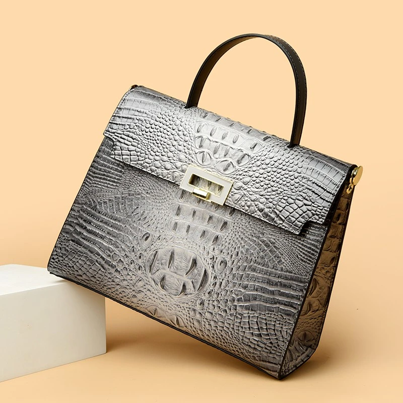QPN2099 Sac &agrave; bandouli&egrave;re de bureau quotidien avec fermeture &agrave; serrure carr&eacute;e simple pour dames