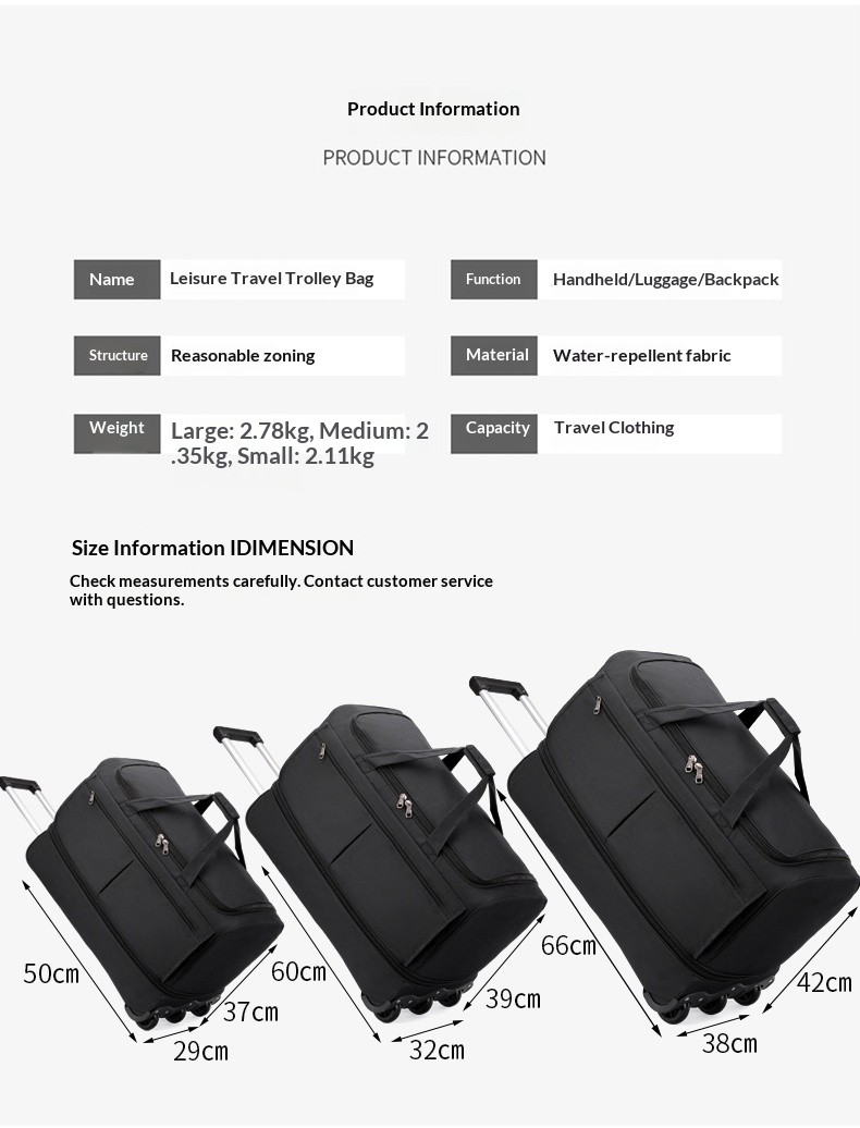 FLPN-371 Sac de sport à roulettes en nylon durable