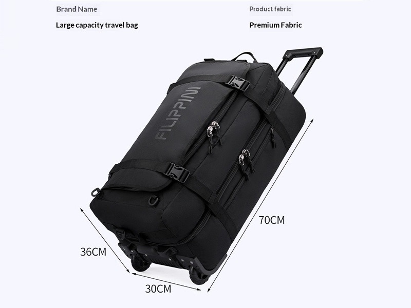 FLPN-7550 Sac polochon à roulettes imperméable de grande capacité
